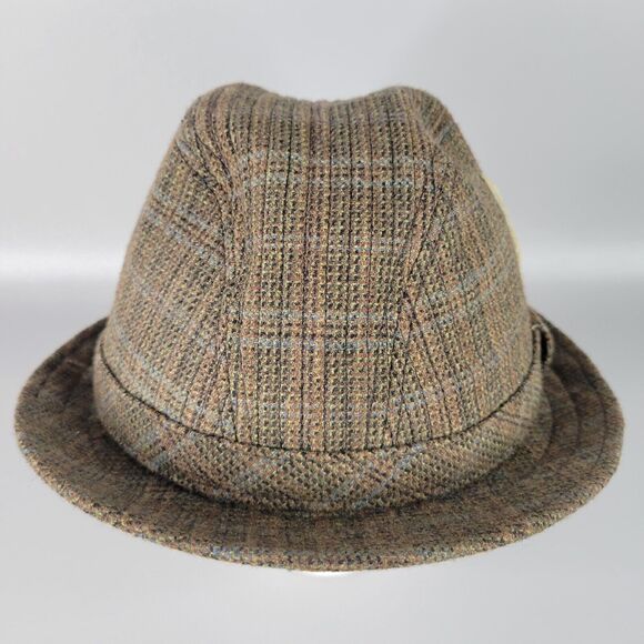 Scala Mens Classics Fedora Hats Wool Tweed Pheasant Feather Brown Size Medium - Picture 2 of 10